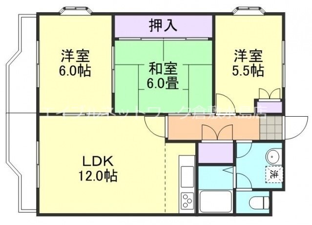 倉敷駅 徒歩27分 2階の物件間取画像