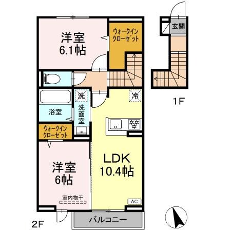 久々原駅 徒歩11分 2階の物件間取画像