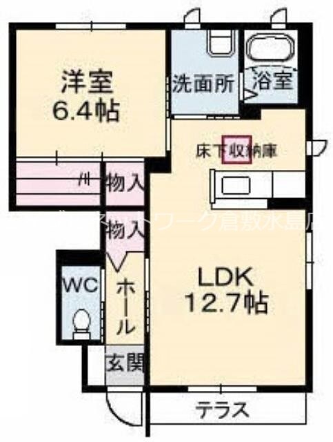 弥生駅 徒歩13分 1階の物件間取画像