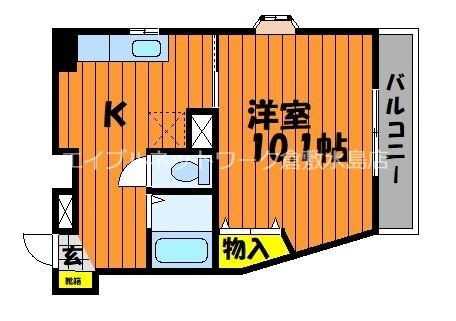 倉敷市駅 徒歩18分 1階の物件間取画像