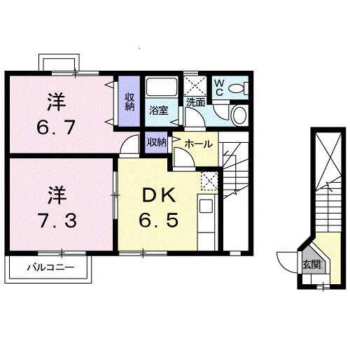 西富井駅 徒歩8分 2階の物件間取画像