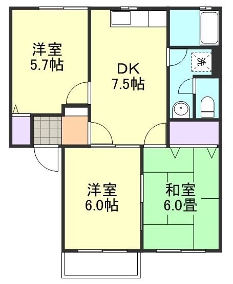 西富井駅 徒歩29分 2階の物件間取画像