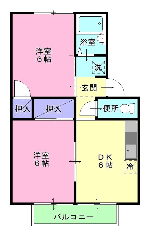 アーバン中須賀B棟の物件間取画像