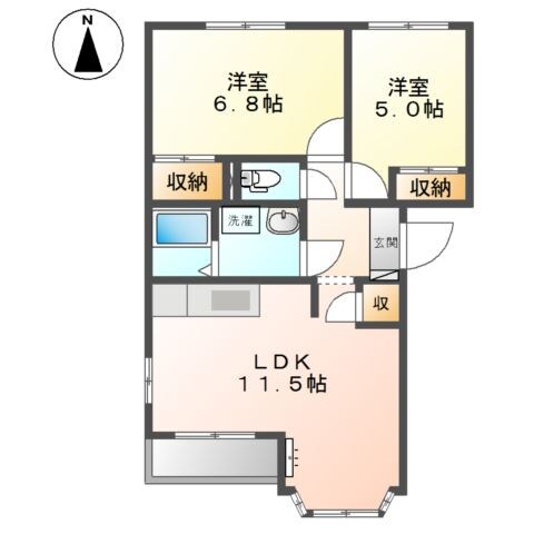 金光駅 徒歩10分 2階の物件間取画像