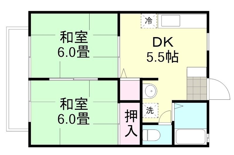 西阿知駅 徒歩15分 2階の物件間取画像