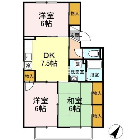 ルレーブＫ　Ｄ棟の物件間取画像