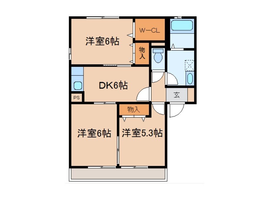 新倉敷駅 徒歩54分 1階の物件間取画像