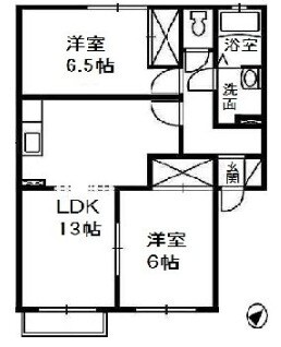 茶屋町駅 徒歩44分 2階の物件間取画像