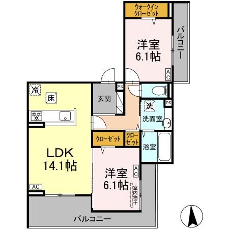 倉敷駅 徒歩12分 1階の物件間取画像