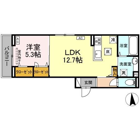 倉敷駅 徒歩12分 3階の物件間取画像