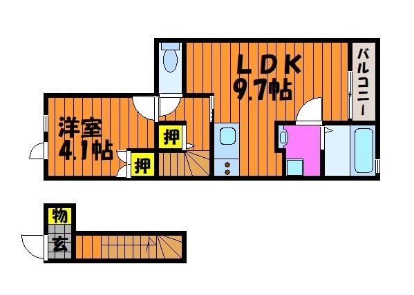 球場前駅 徒歩16分 2階の物件間取画像