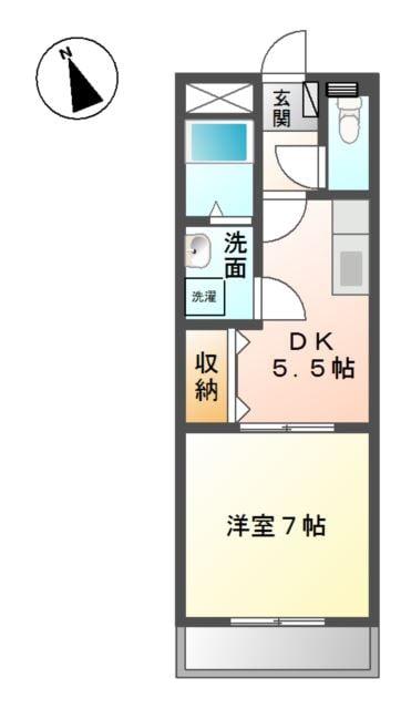 サニーパレス末友Ｂの物件間取画像