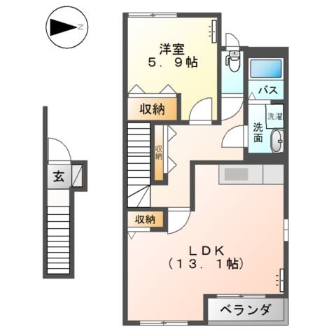 倉敷駅 バス14分  イオン西入口下車：停歩2分 2階の物件間取画像