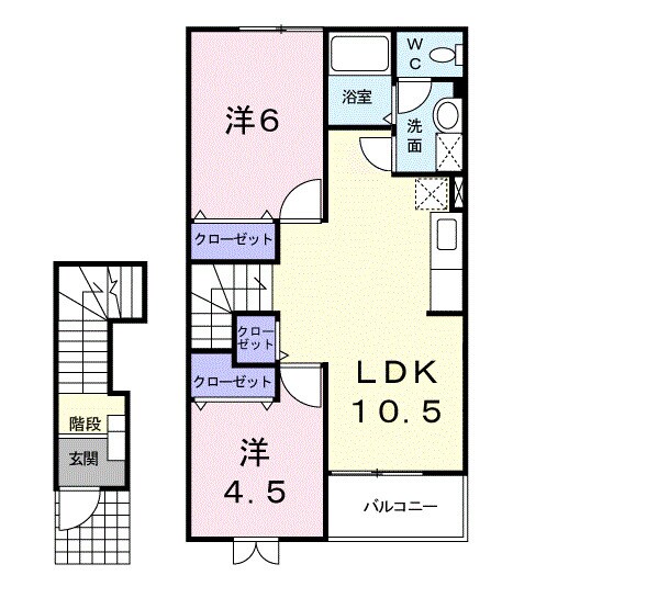 金光駅 徒歩15分 2階の物件間取画像