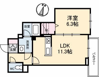 球場前駅 徒歩17分 2階の物件間取画像