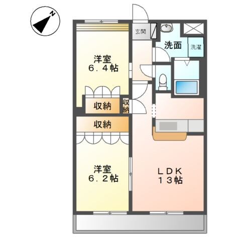 カーサ愛　２番館の物件間取画像