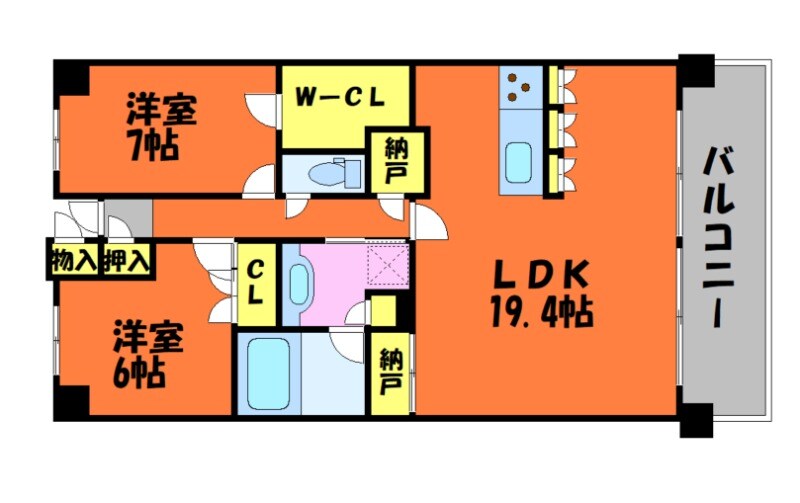 倉敷駅 徒歩6分 4階の物件間取画像