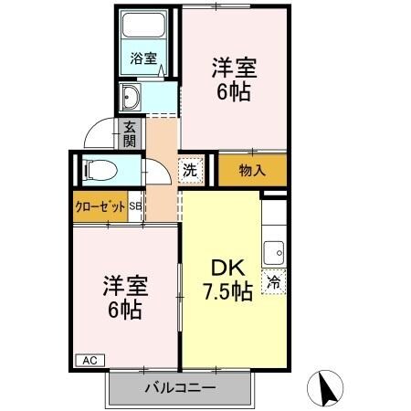 茶屋町駅 徒歩8分 2階の物件間取画像