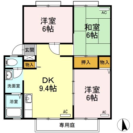 サンビレッジ児島　Ｆ棟の物件間取画像