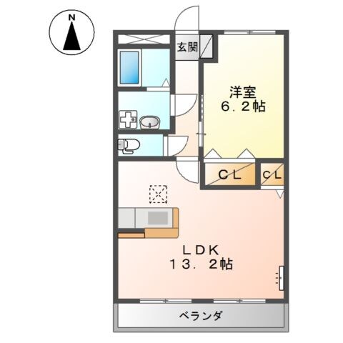 清音駅 徒歩18分 1階の物件間取画像