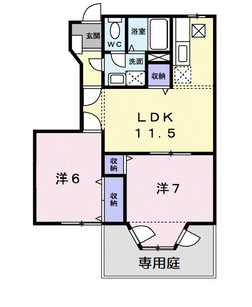 東総社駅 徒歩13分 1階の物件間取画像