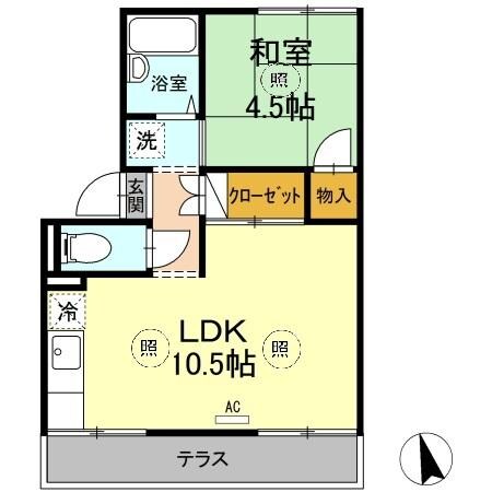 球場前駅 徒歩12分 1階の物件間取画像