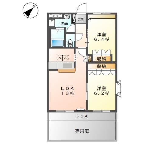 新倉敷駅 徒歩8分 1階の物件間取画像