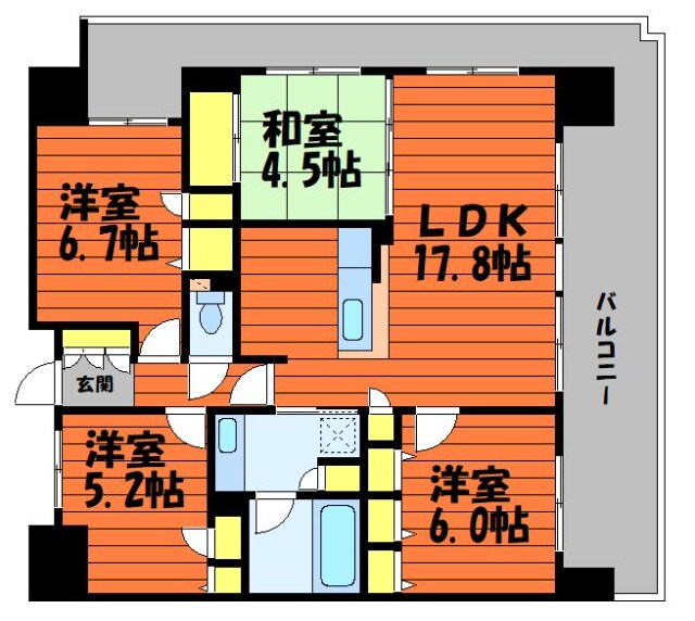 アルファステイツ倉敷駅前公園通りⅡの物件間取画像