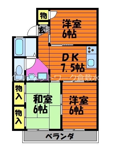 東総社駅 徒歩7分 1階の物件間取画像