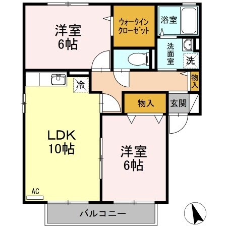 倉敷駅 徒歩17分 2階の物件間取画像