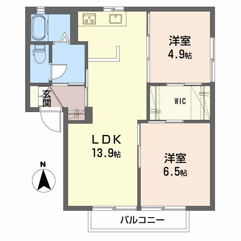 新倉敷駅 徒歩8分 1階の物件間取画像