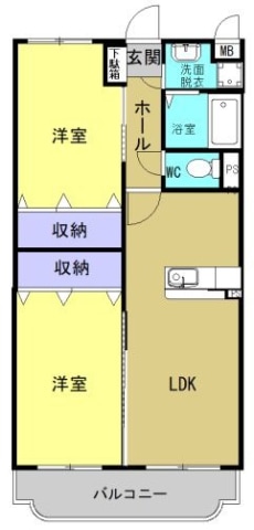 球場前駅 徒歩20分 2階の物件間取画像