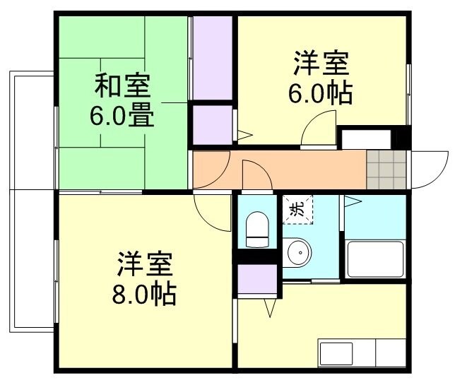 西阿知駅 徒歩9分 2階の物件間取画像