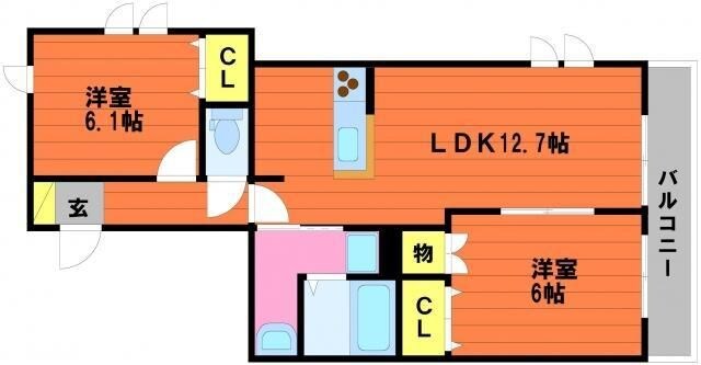 福井駅 徒歩9分 2階の物件間取画像