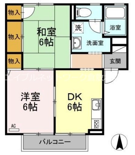 倉敷駅 徒歩9分 2階の物件間取画像