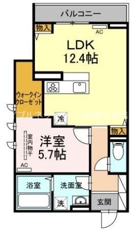 倉敷駅 徒歩4分 2階の物件間取画像