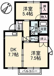 栄駅 徒歩23分 2階の物件間取画像