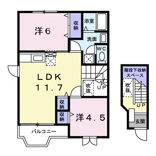 茶屋町駅 徒歩12分 2階の物件間取画像