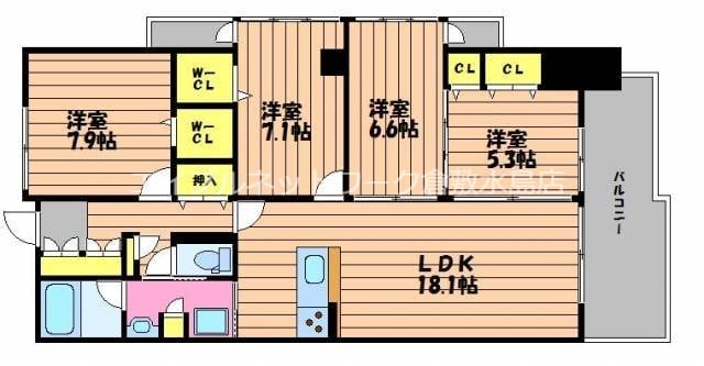 倉敷駅 徒歩29分 3階の物件間取画像