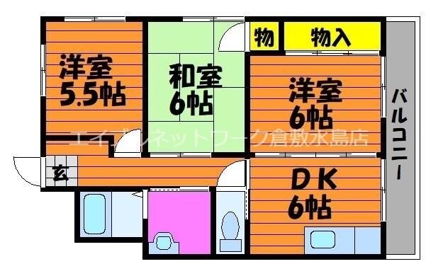 倉敷駅 徒歩30分 4階の物件間取画像