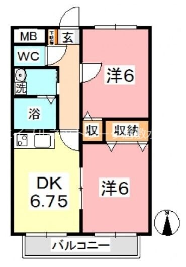 サンヴィラ鴨方の物件間取画像