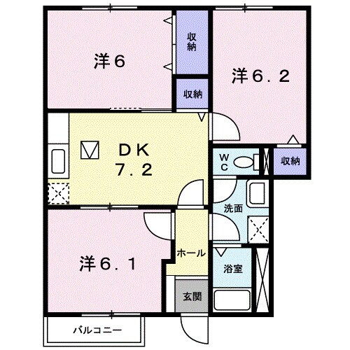 西阿知駅 徒歩15分 1階の物件間取画像