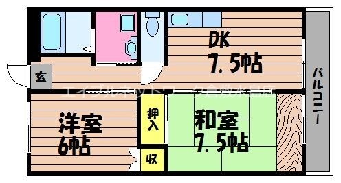 西富井駅 徒歩14分 3階の物件間取画像