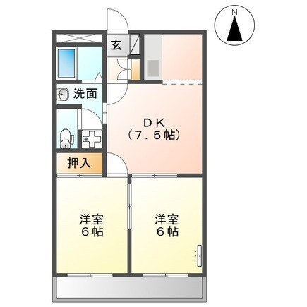 茶屋町駅 徒歩5分 2階の物件間取画像