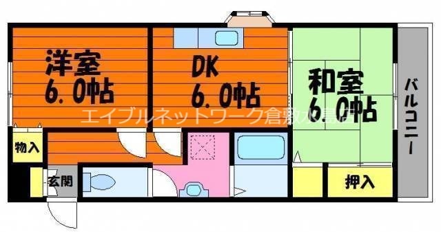 西阿知駅 徒歩7分 1階の物件間取画像