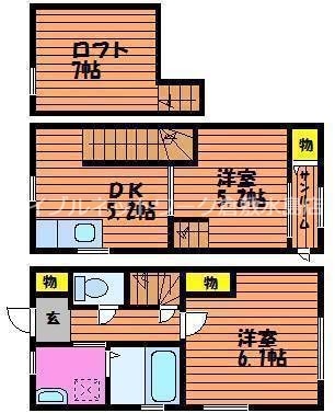 常盤駅 徒歩4分 1-2階の物件間取画像