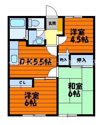 サンビレッジ金光B棟の物件間取画像