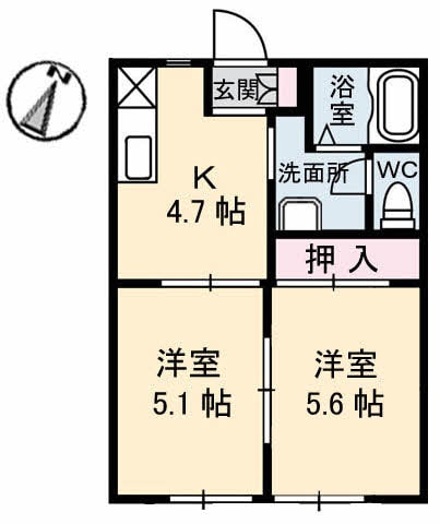 球場前駅 徒歩12分 1階の物件間取画像