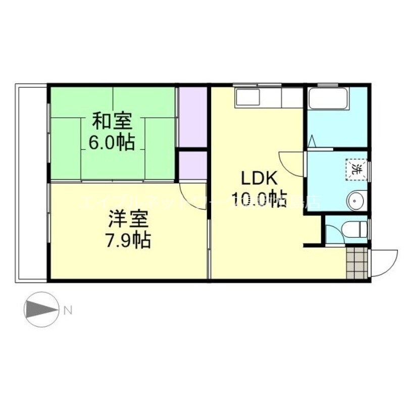 鴨方駅 徒歩17分 3階の物件間取画像