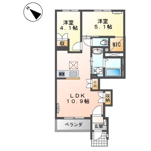 金光駅 徒歩9分 1階の物件間取画像